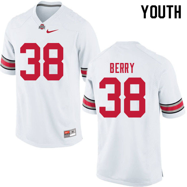 Youth #38 Rashod Berry Ohio State Buckeyes College Football Jerseys Sale-White